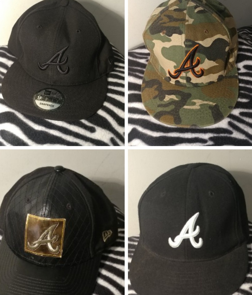 Lot of 4 Atlanta Braves Baseball Cap Various Sizes